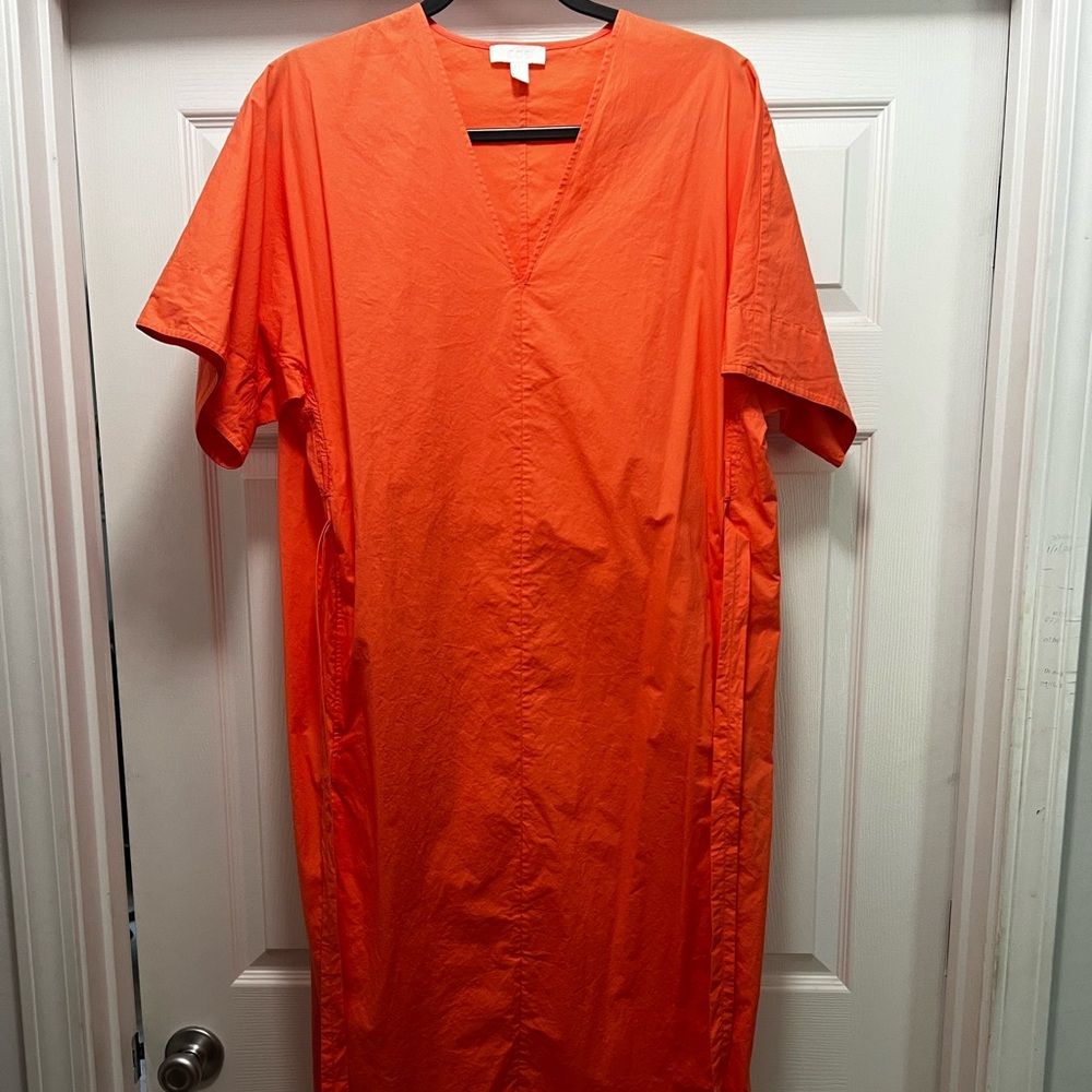 COS Kaftan Dress in Orange with Pockets and a Belt - Picture 2 of 6